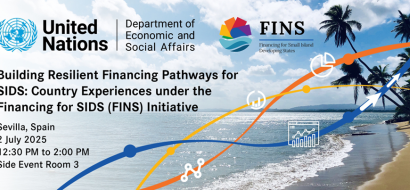 Event banner, Building Resilient Financing Pathways for SIDS: Country Experiences under the Financing for SIDS (FINS) Initiative