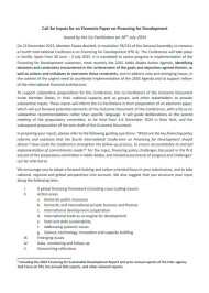 Call for Inputs for an Elements Paper on Financing for Development