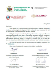 Letter Calling for Inputs from Co-Facilitators (PR’s of Mexico, Nepal, Norway and Zambia)