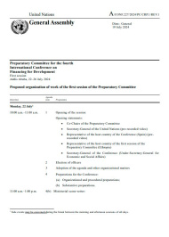 Annotated Provisional Agenda adopted by the Preparatory Committee for the 4th International Conference on Financing for Development on 23 February 2024