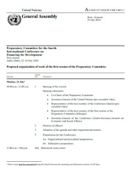 Proposed Organization of work of the first session of the Preparatory Committee