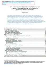 Paper: "The United Nations should start preparing for the Fourth International Conference on Financing for Development", by Barry Herman