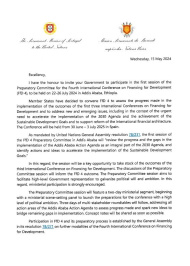 Signed Invitation Letter for the first session of the Preparatory Committe, from Ana Paula Zacarias, Permanent Representative of Portugal and Zephyrin Maniratanga, Permanent Representative of Burundi