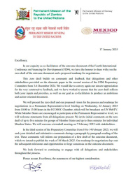 Circulation of the FfD4 Outcome Document Zero Draft, Issued by the Co-Facilitators on 17 January 2025