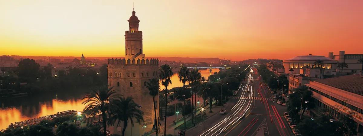 Sevilla, Spain at sunset