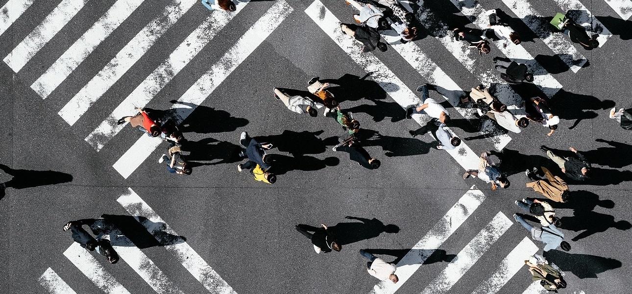 People at a crosswalk